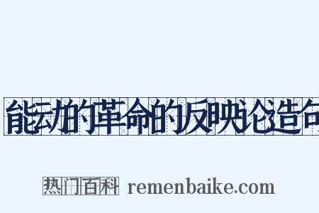 能动的革命的反映论造句是什么意思的图片
